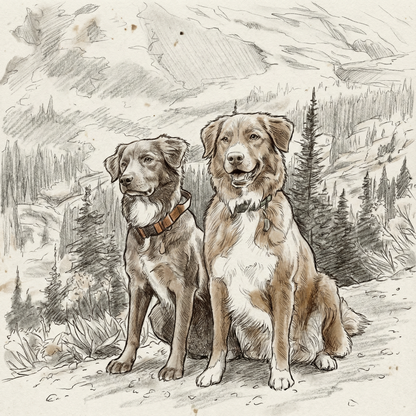 Sketch Personligt Husdjursporträtt