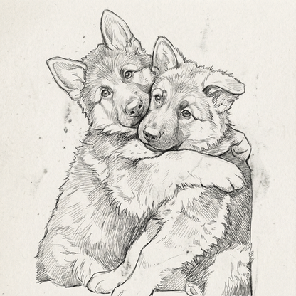 Sketch Personligt Husdjursporträtt