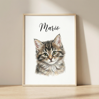 Realistisk Personligt Husdjursporträtt