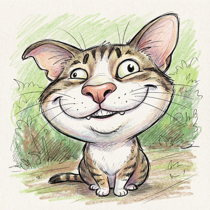 Cartoon Personligt Husdjursporträtt